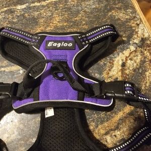 SIZE small PURPLE & BLACK EAGLOO DOG HARNESS. NO PULL HARNESS